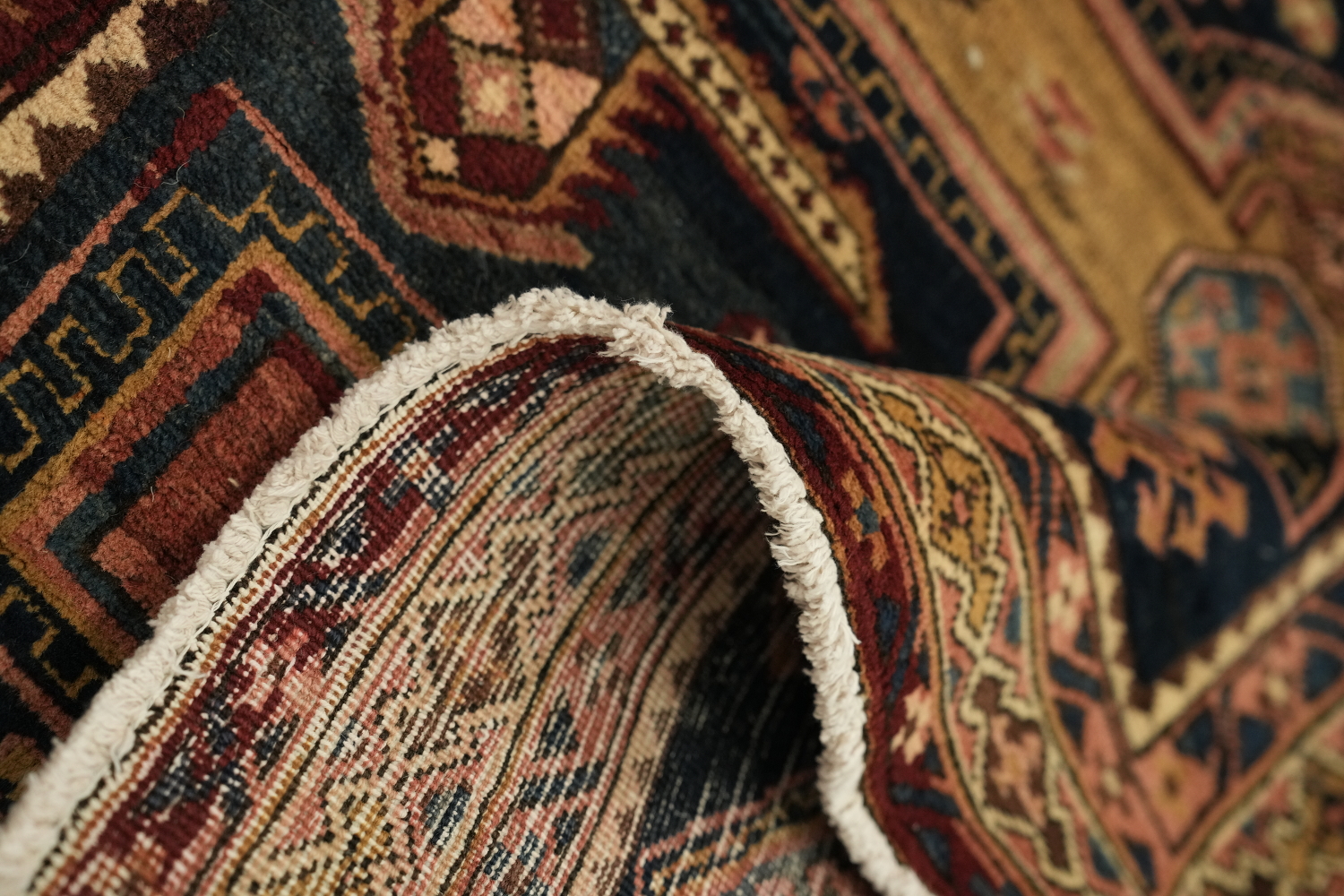 Navy Blue Meshkin Persian Runner Rug 4x10