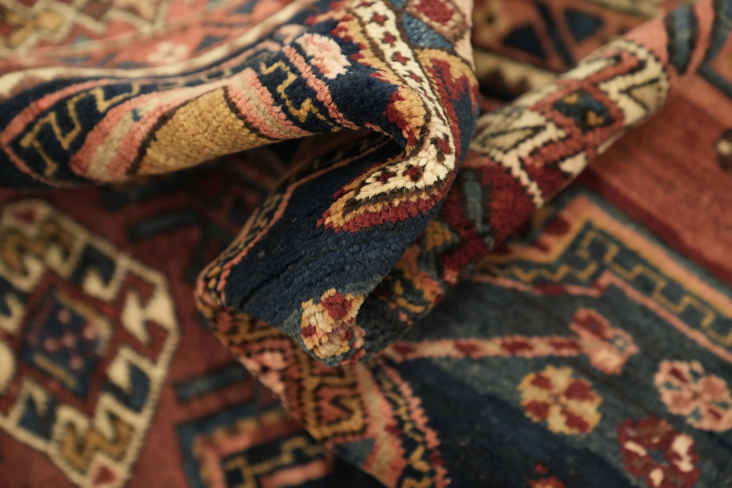 Navy Blue Meshkin Persian Runner Rug 4x10