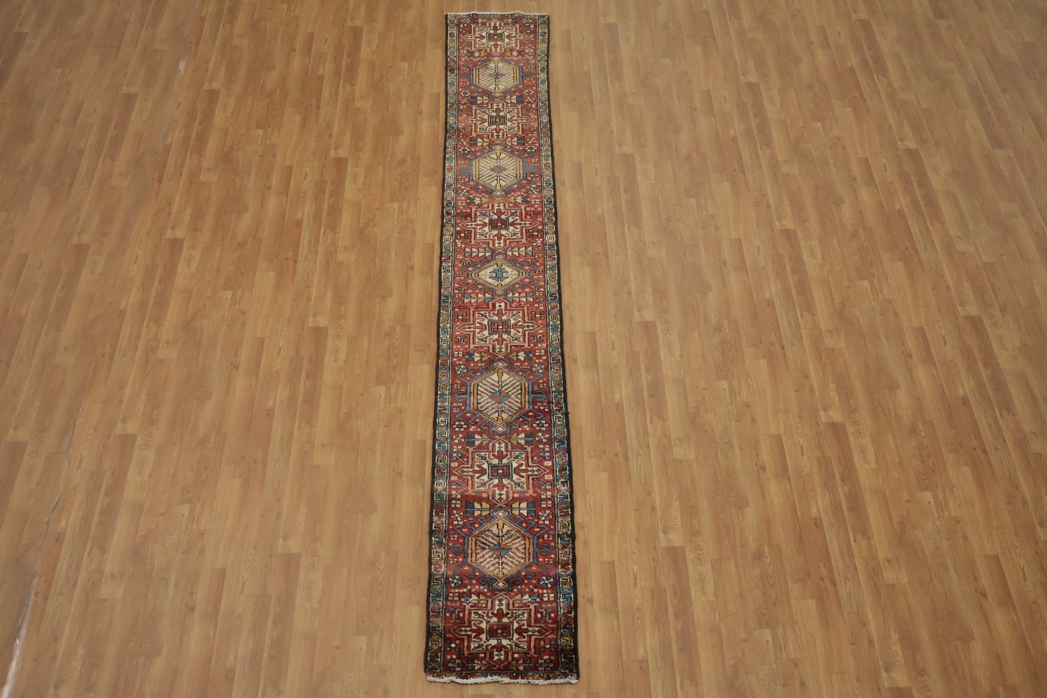 Geometric Heriz Persian Runner Rug 2x12