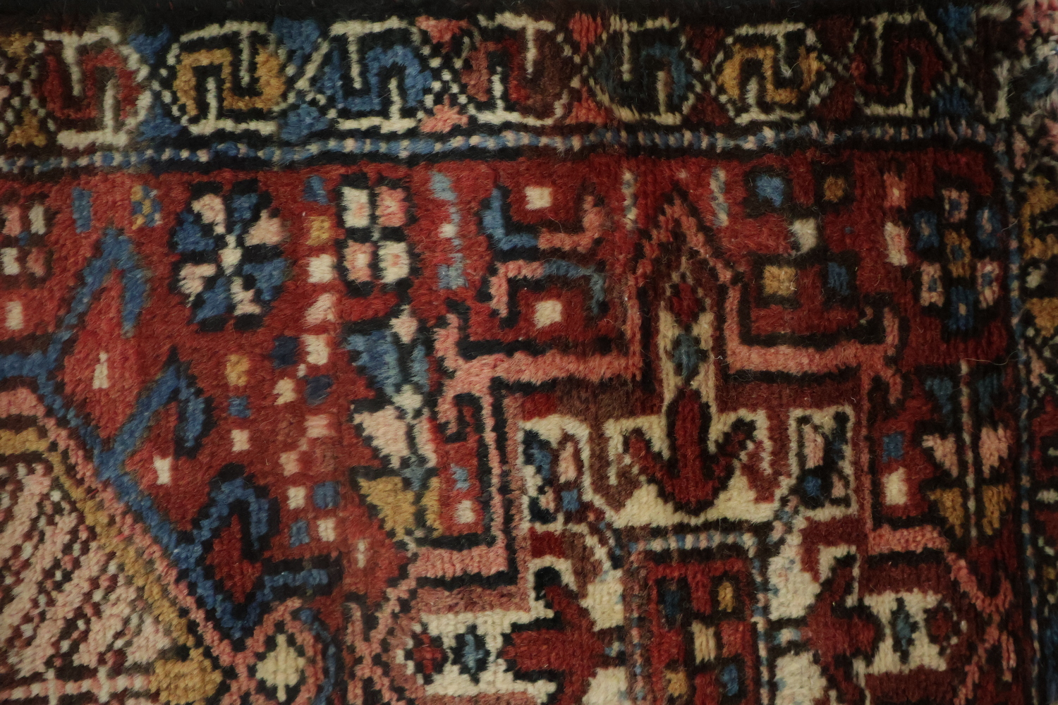 Geometric Heriz Persian Runner Rug 2x12