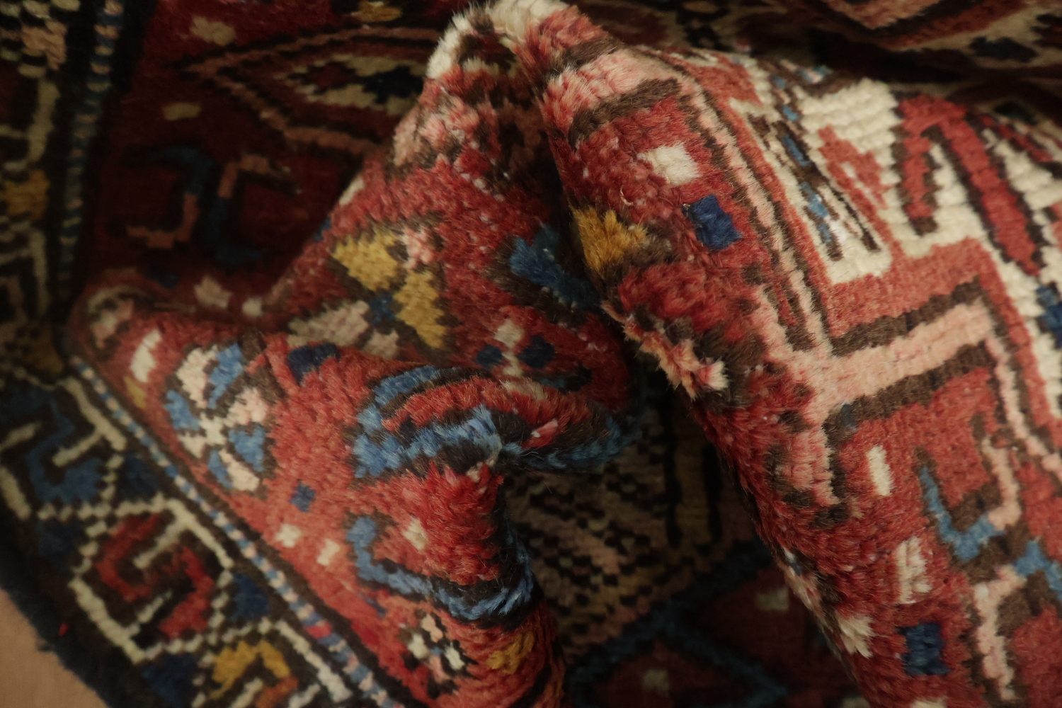 Geometric Heriz Persian Runner Rug 2x12