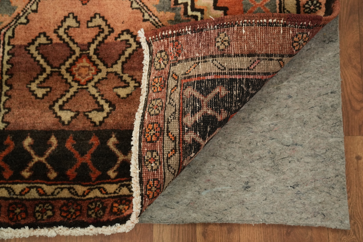 Vintage Wool Ardebil Persian Runner Rug 3x13