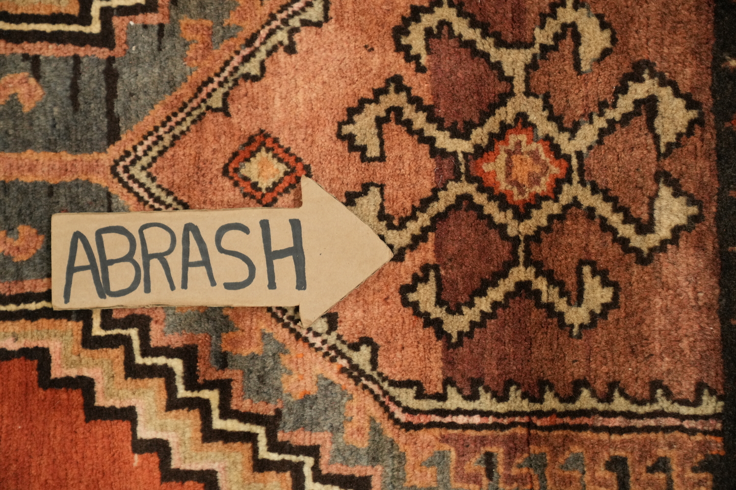 Vintage Wool Ardebil Persian Runner Rug 3x13