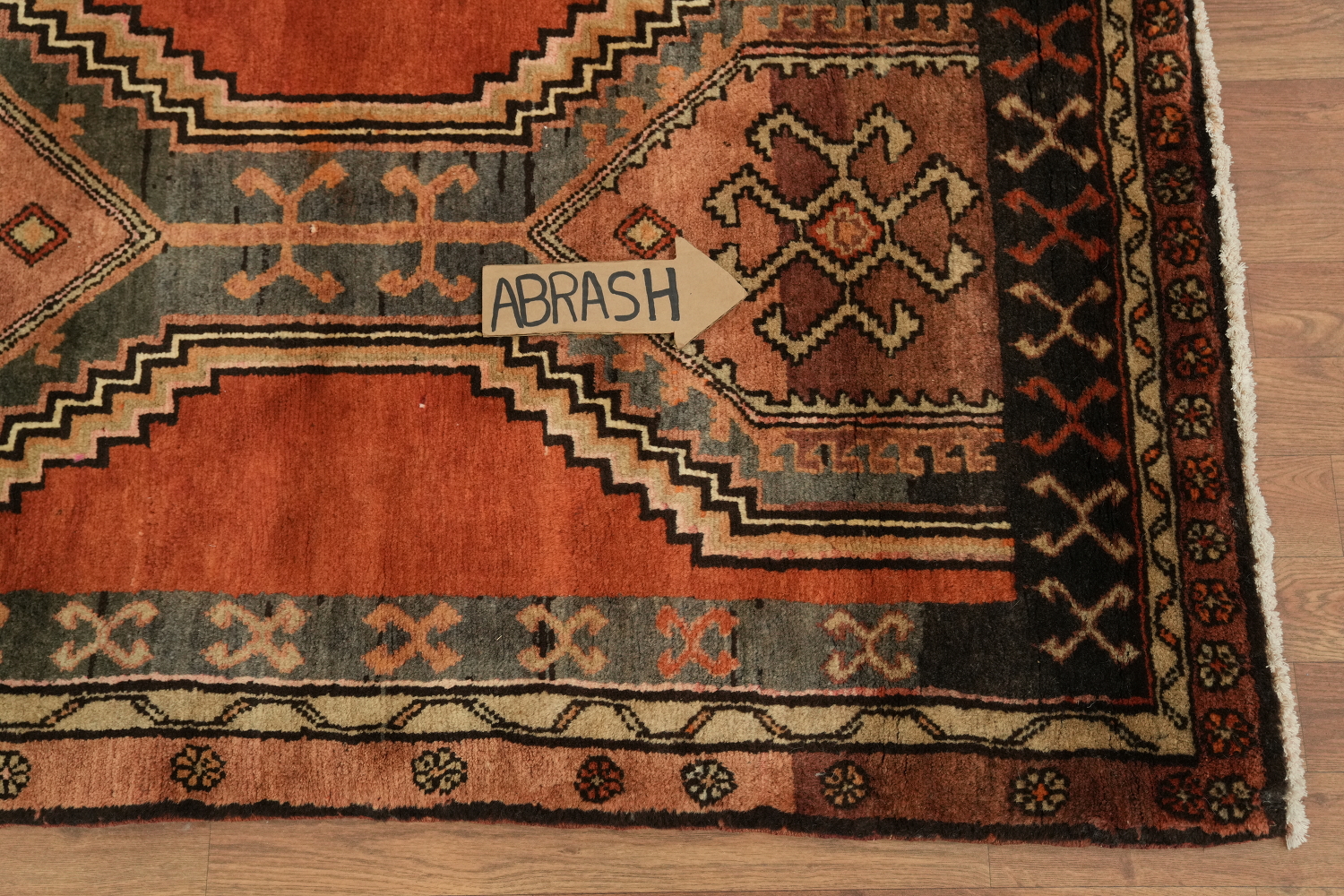 Vintage Wool Ardebil Persian Runner Rug 3x13