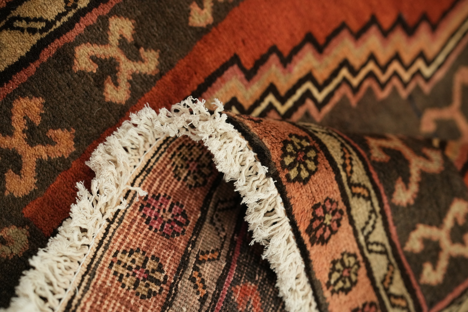 Vintage Wool Ardebil Persian Runner Rug 3x13