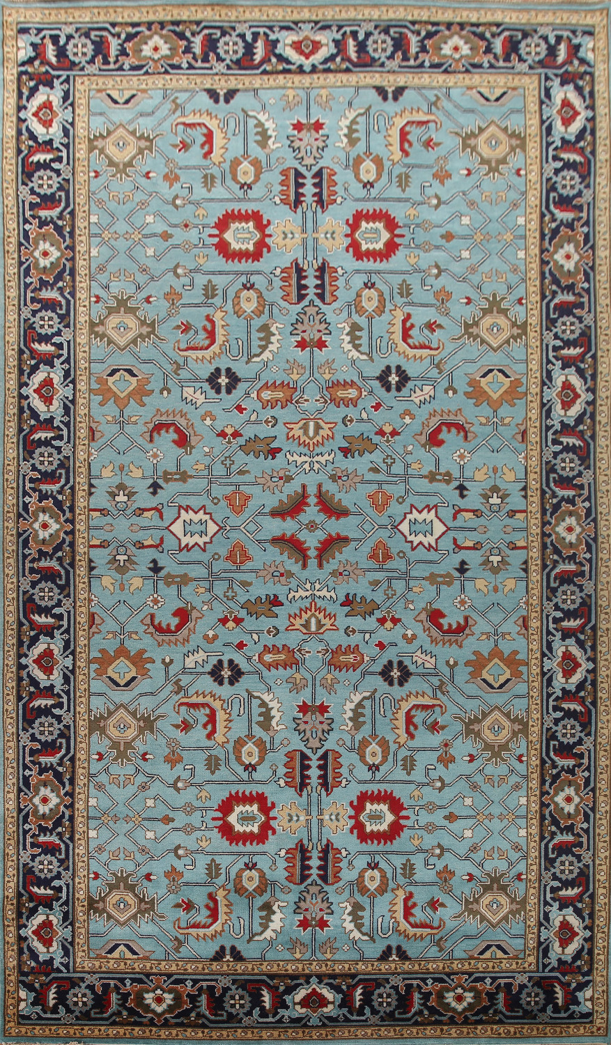 Light Blue Oushak Indian Large Rug 10x18