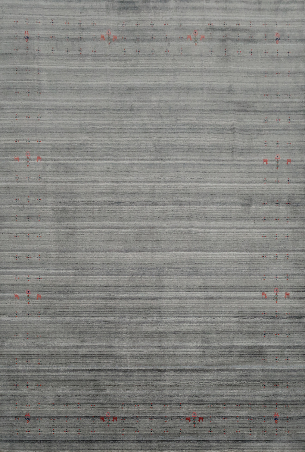 Sophisticated Gray Gabbeh Area Rug 8x10 with Subtle Motif Design