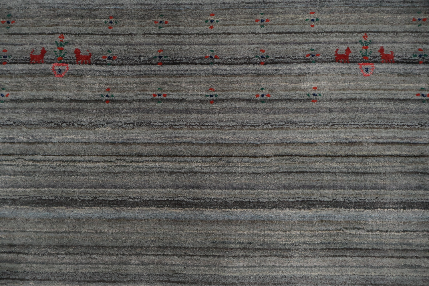 Sophisticated Gray Gabbeh Area Rug 8x10 with Subtle Motif Design