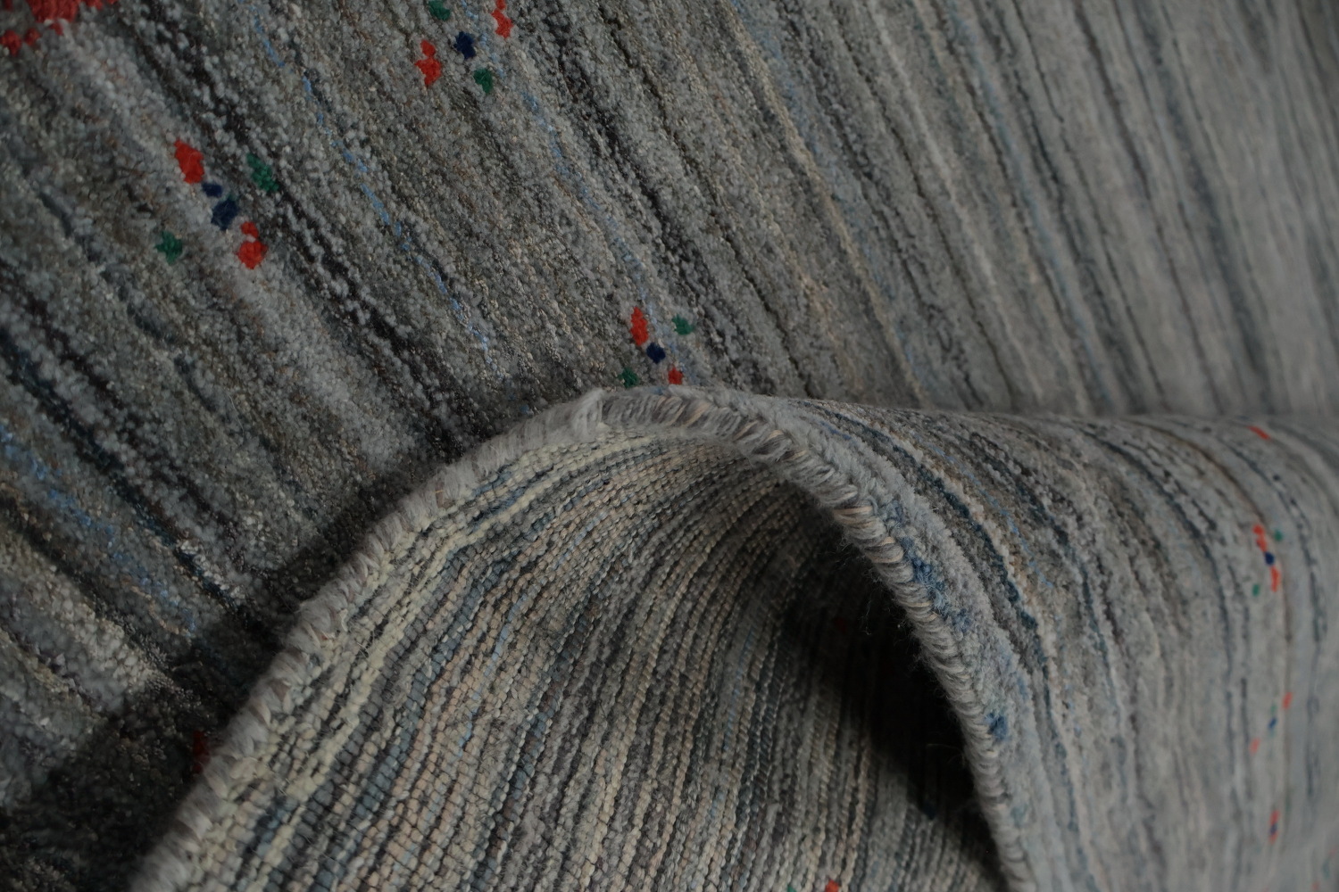 Sophisticated Gray Gabbeh Area Rug 8x10 with Subtle Motif Design