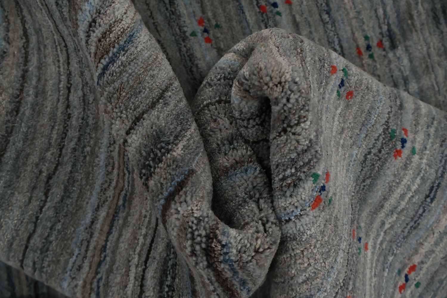 Sophisticated Gray Gabbeh Area Rug 8x10 with Subtle Motif Design