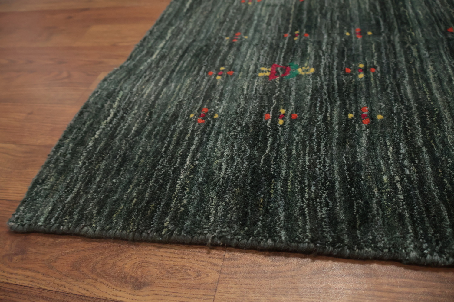 Elegant Minimalist Gabbeh Square Area Rug 10x10 with Subtle Details