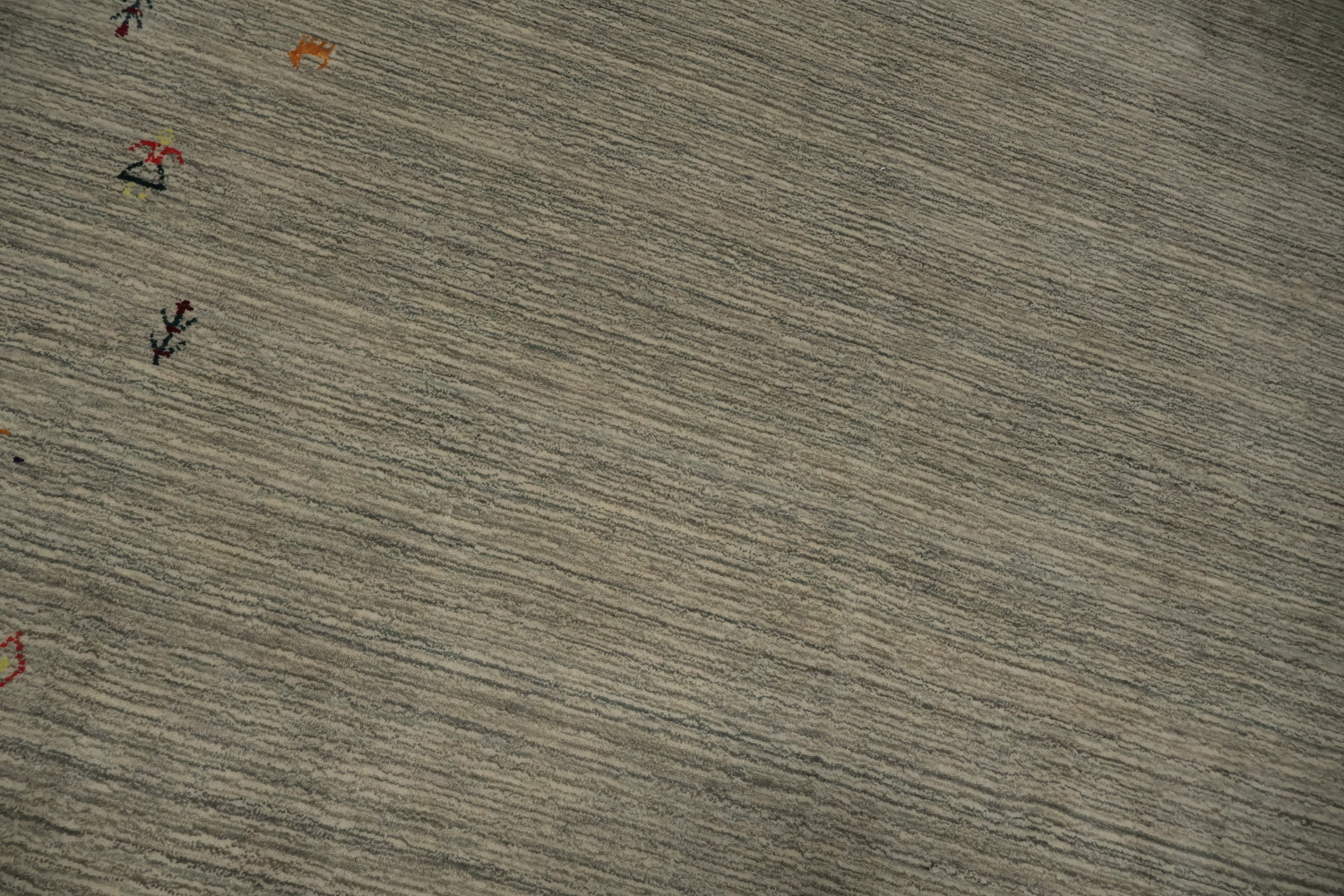 Minimalist Gabbeh Area Rug 8x10 with Subtle Border Accents