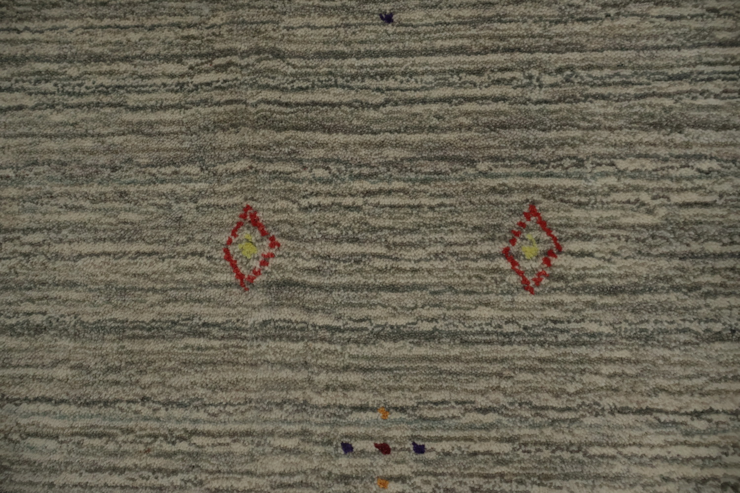Minimalist Gabbeh Area Rug 8x10 with Subtle Border Accents