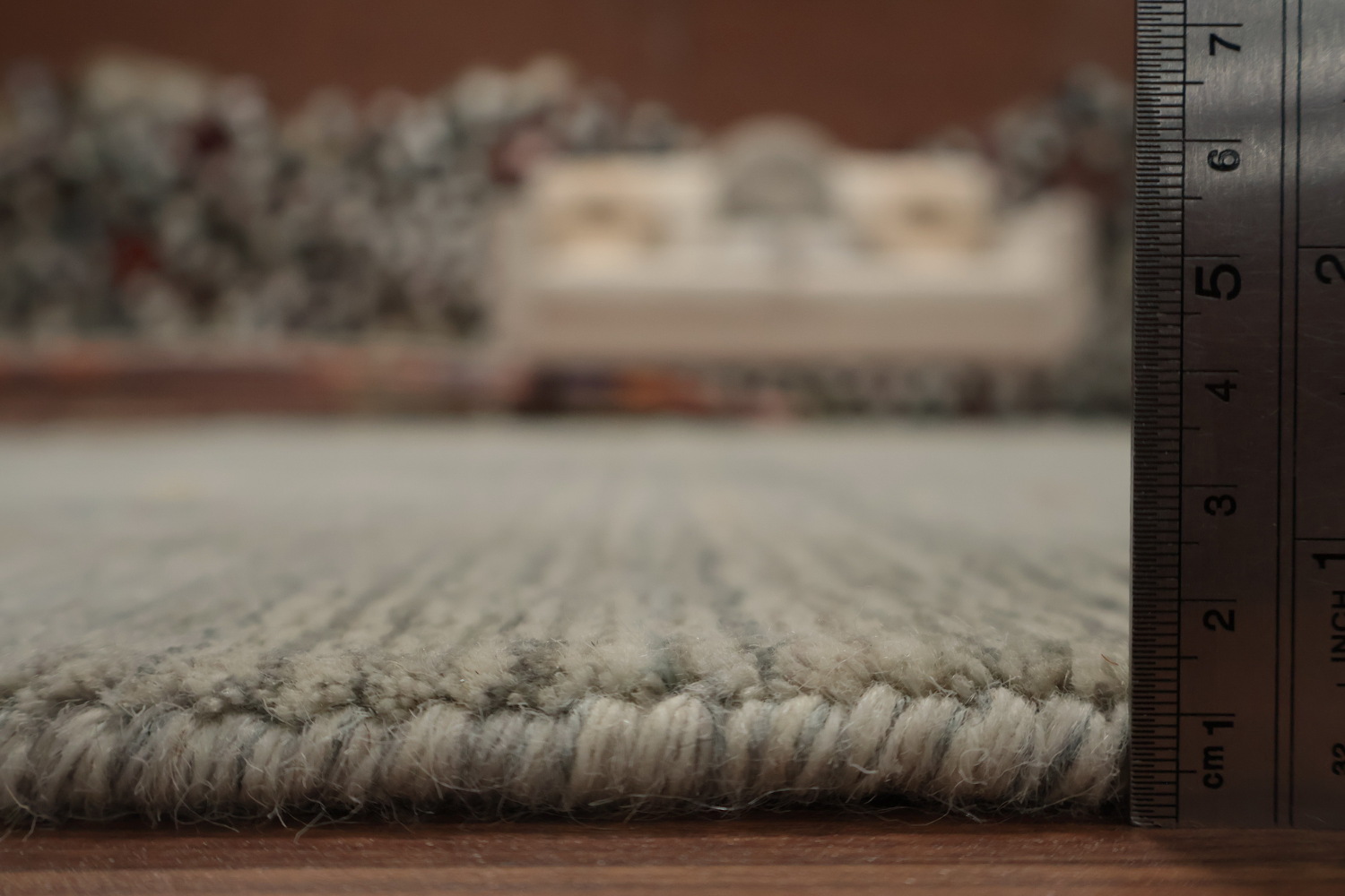 Minimalist Gabbeh Area Rug 8x10 with Subtle Border Accents