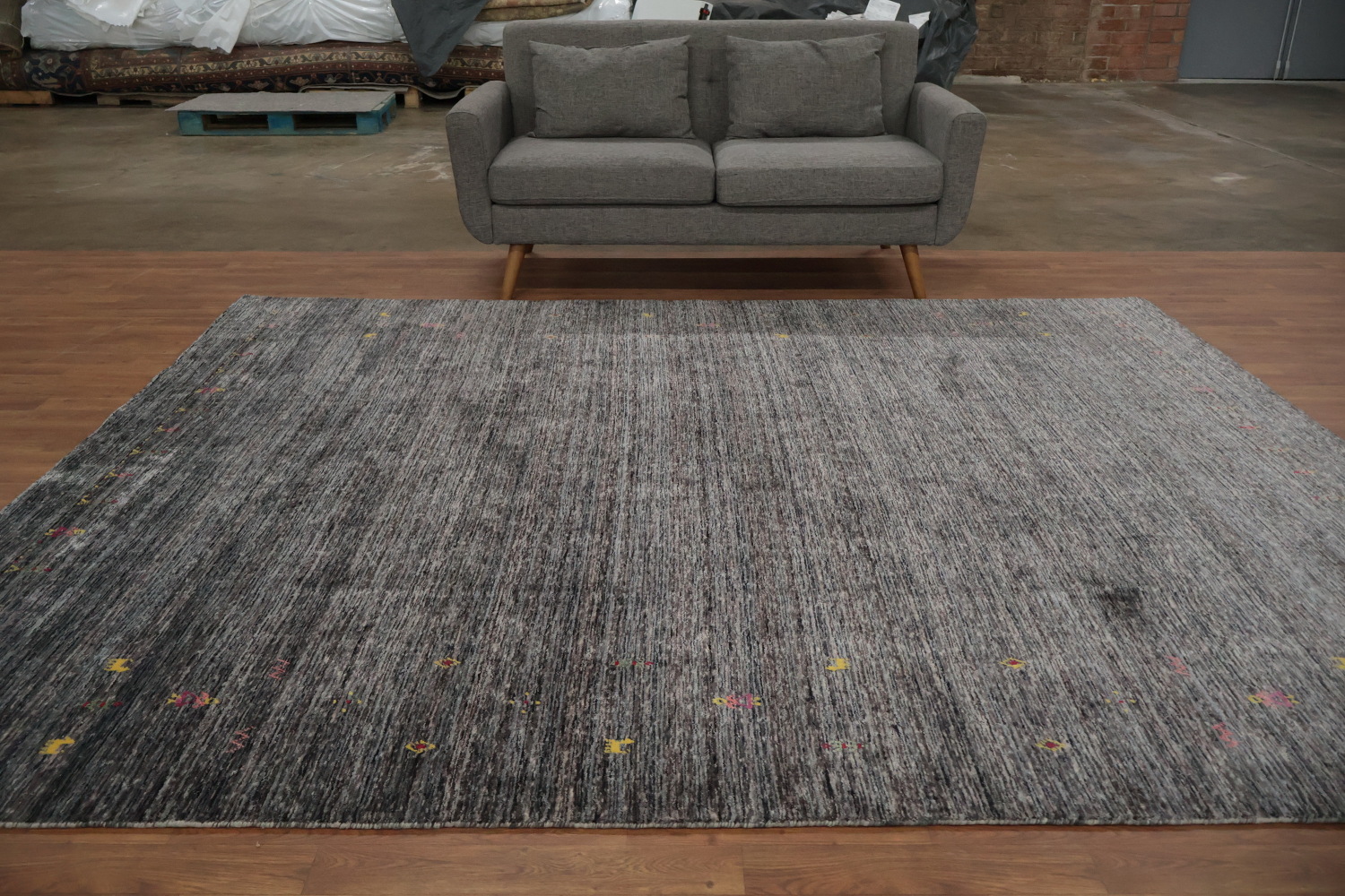 Versatile Gray Gabbeh Area Rug 8x10
