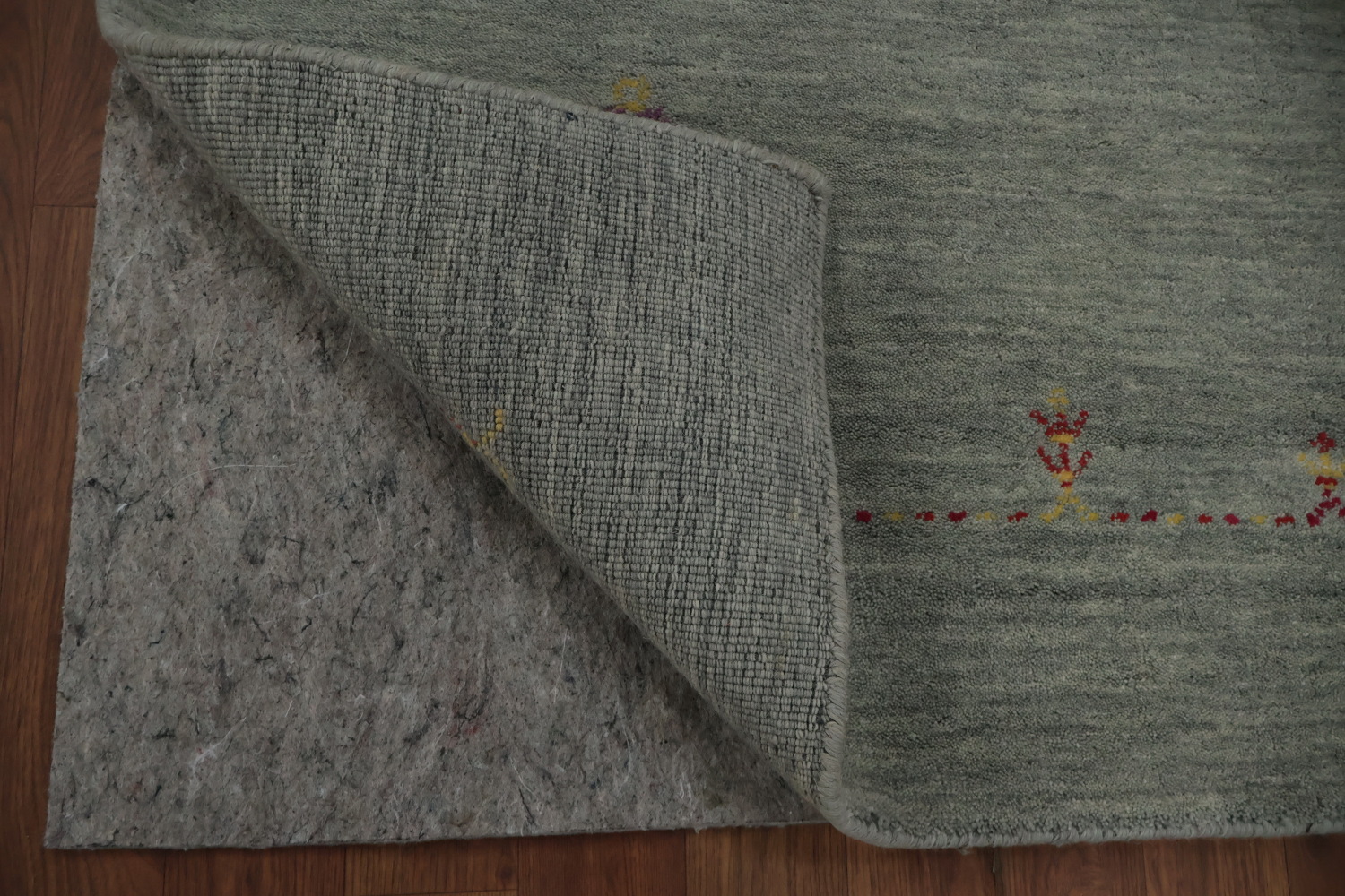 Refined Gabbeh Area Rug 8x10 with Soft Border Tribal Details