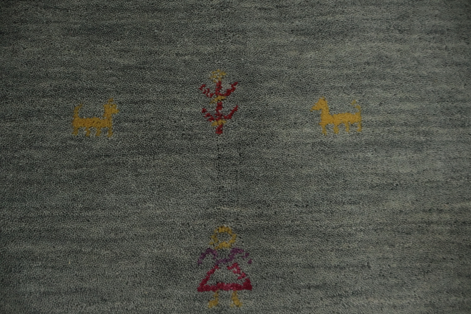 Refined Gabbeh Area Rug 8x10 with Soft Border Tribal Details