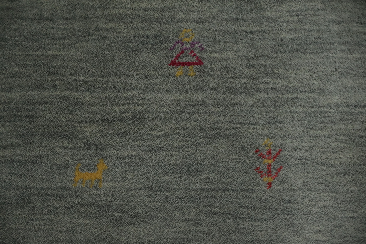 Refined Gabbeh Area Rug 8x10 with Soft Border Tribal Details