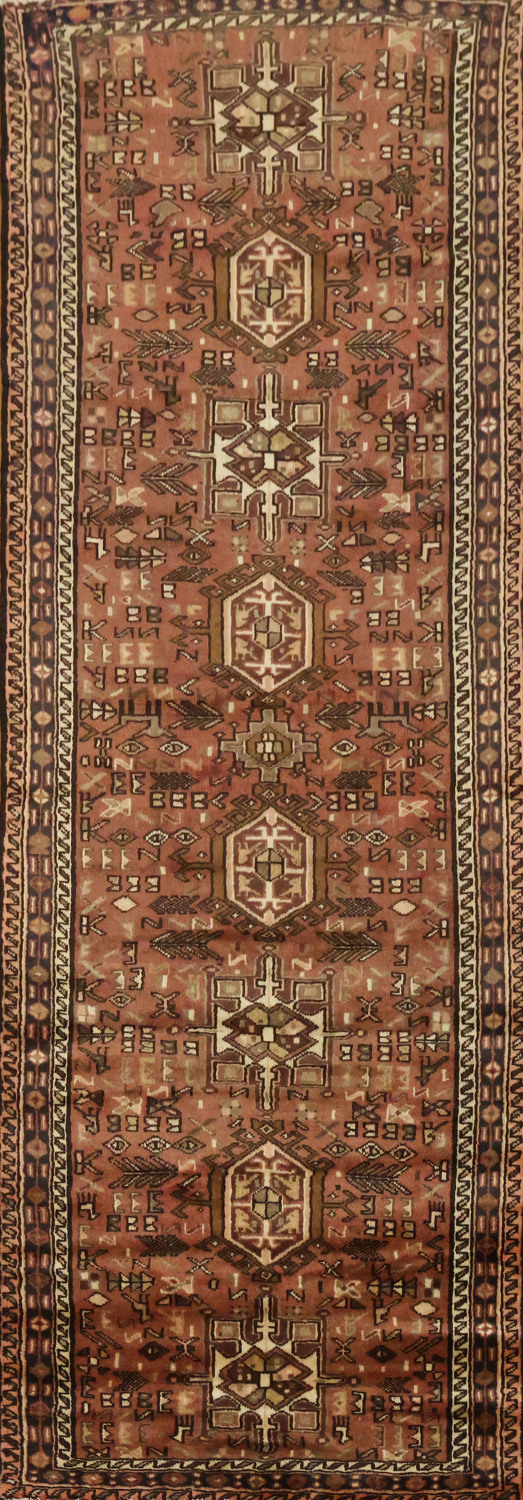 Tribal Wool Gharajeh Persian Runner Rug 3x9