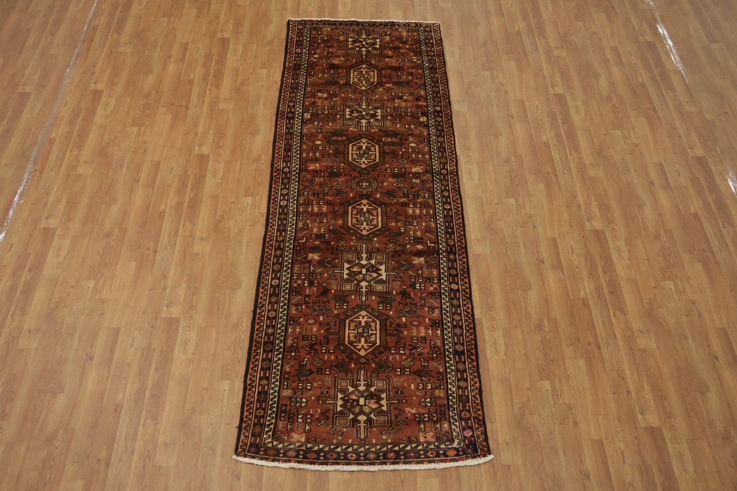 Tribal Wool Gharajeh Persian Runner Rug 3x9