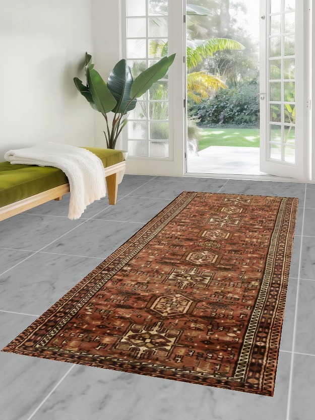 Tribal Wool Gharajeh Persian Runner Rug 3x9