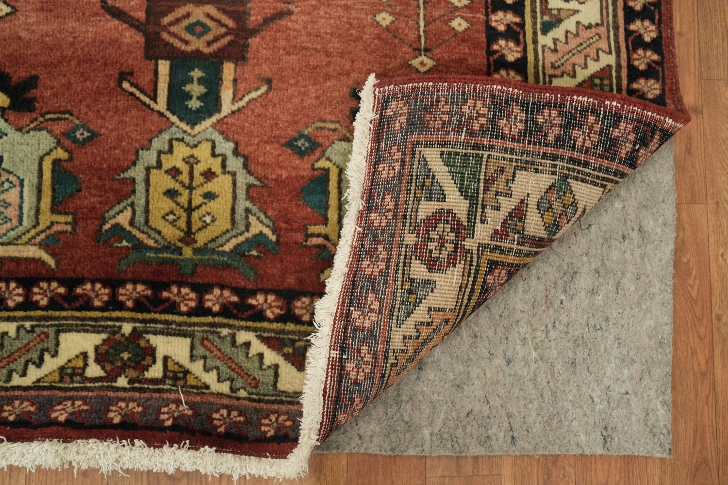 Geometric Heriz Persian Runner Rug 4x11
