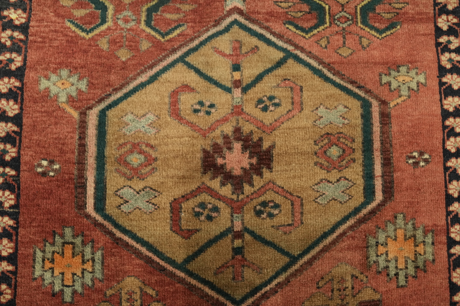 Geometric Heriz Persian Runner Rug 4x11
