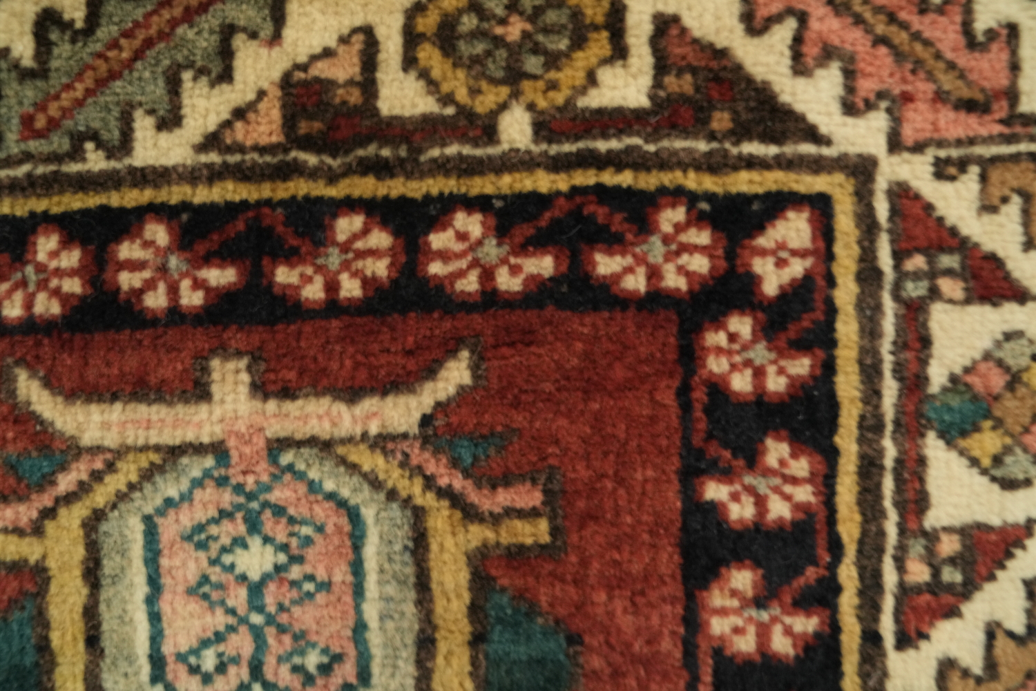 Geometric Heriz Persian Runner Rug 4x11