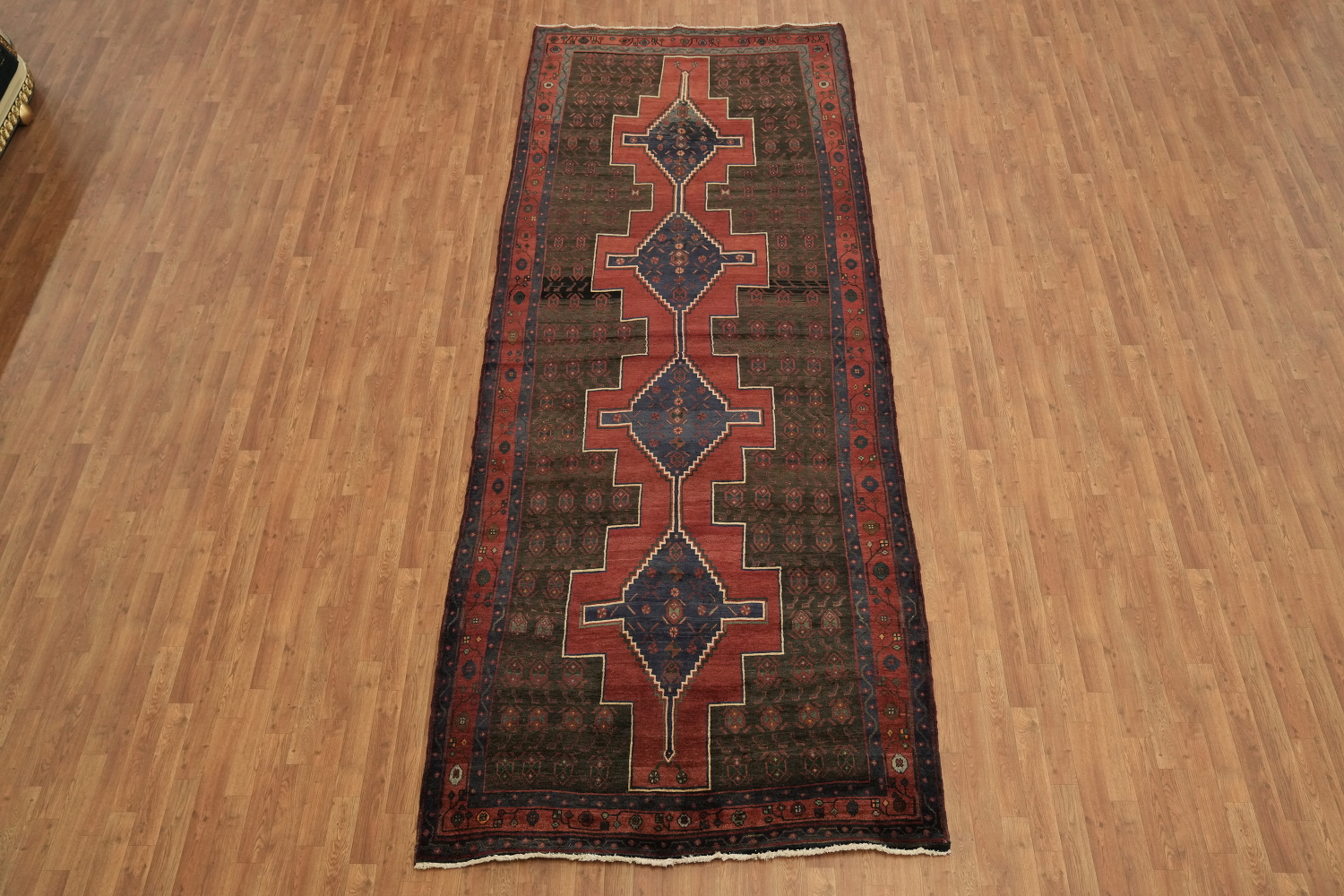 Geometric Hamedan Persian Area Rug 5x13