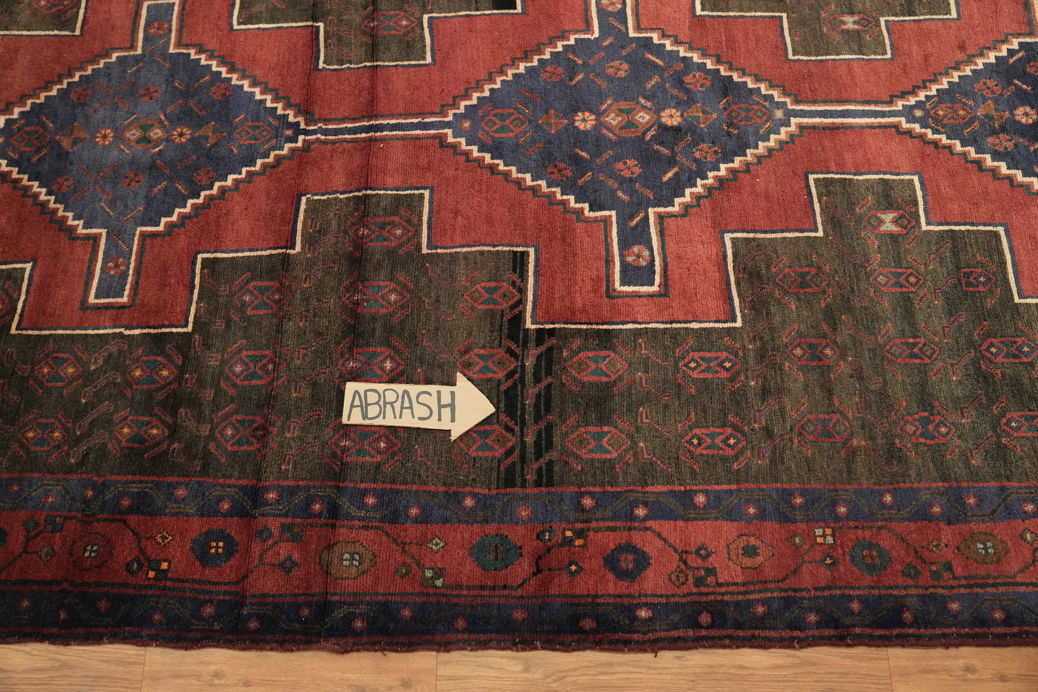 Geometric Hamedan Persian Area Rug 5x13