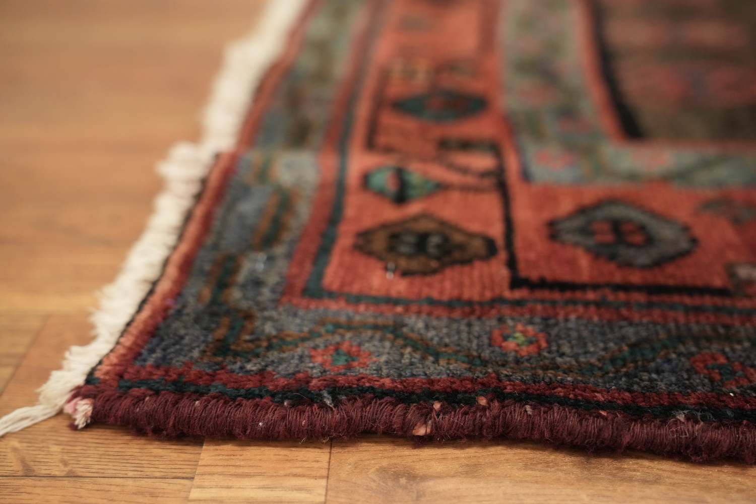 Geometric Hamedan Persian Area Rug 5x13