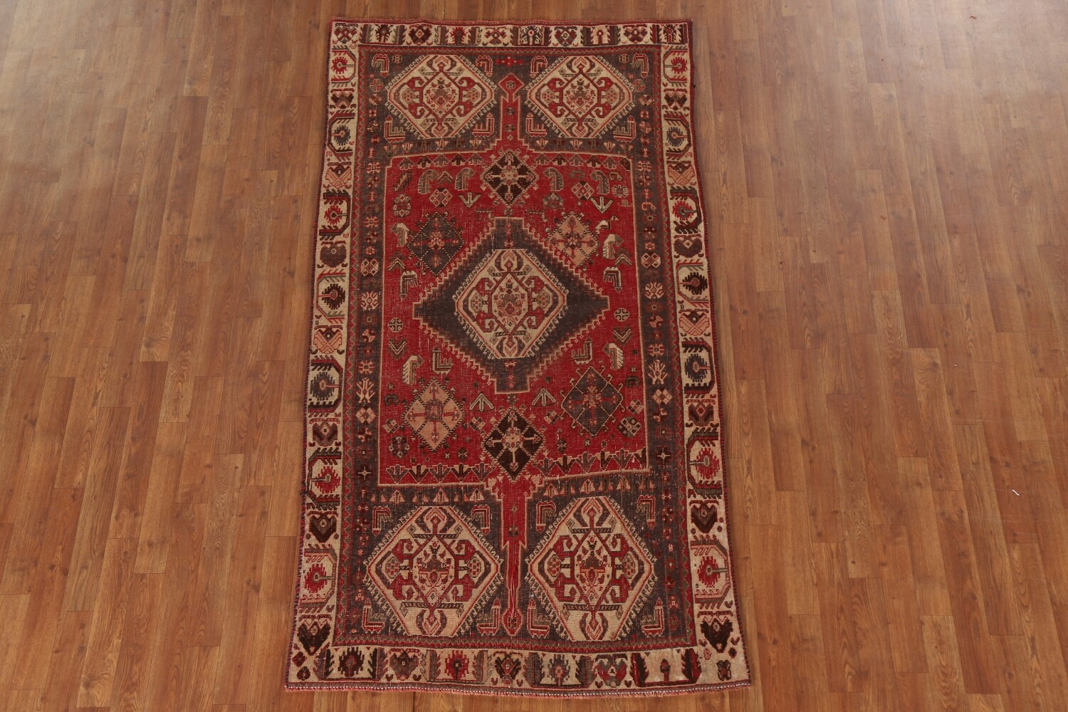 Vegetable Dye Antique Shiraz Persian Rug 4x8
