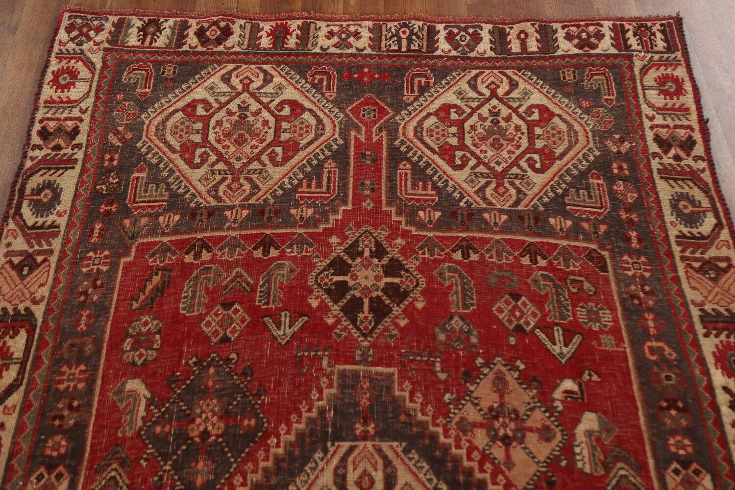 Vegetable Dye Antique Shiraz Persian Rug 4x8