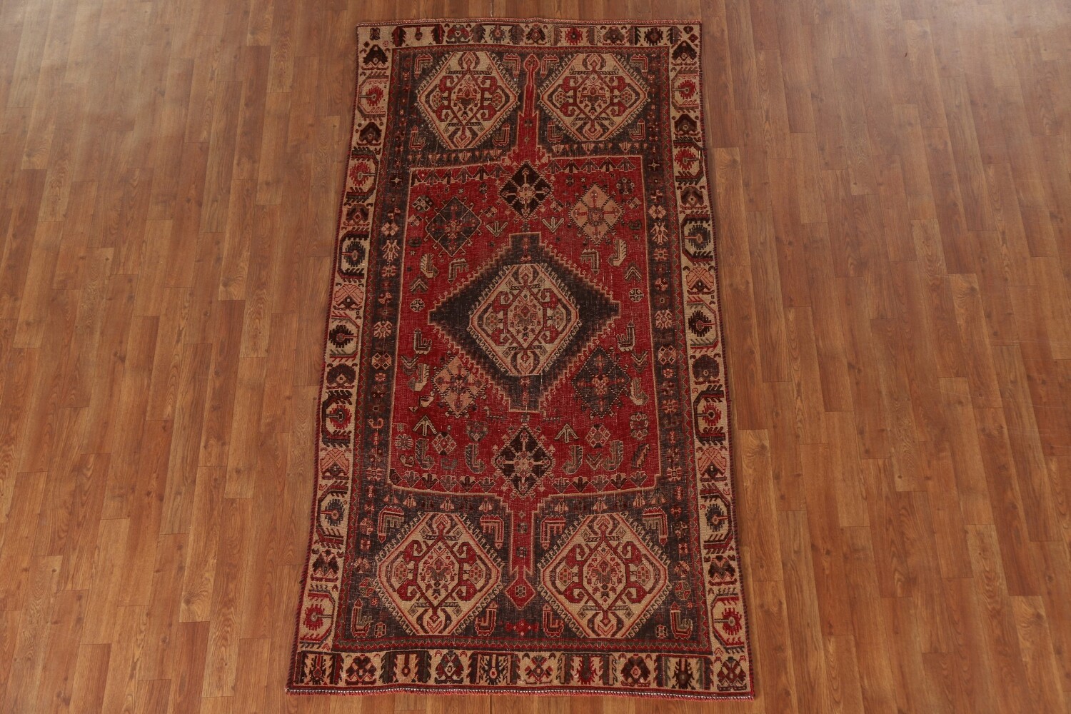 Vegetable Dye Antique Shiraz Persian Rug 4x8