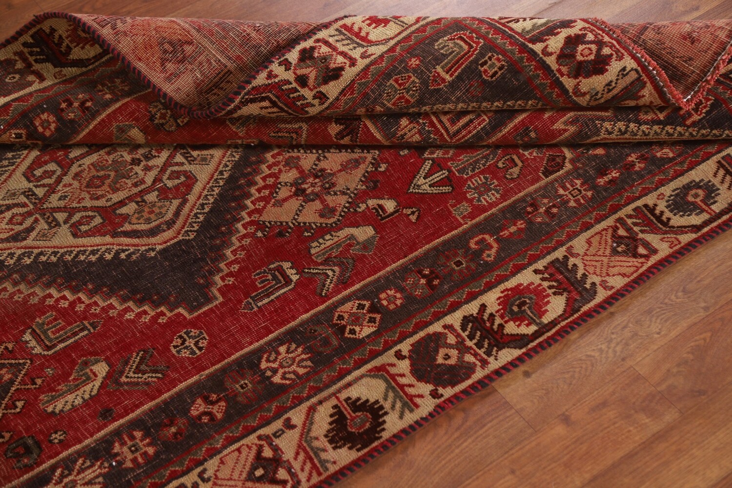 Vegetable Dye Antique Shiraz Persian Rug 4x8