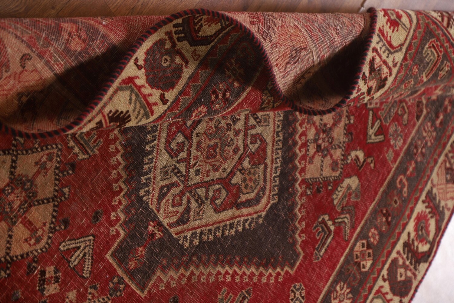 Vegetable Dye Antique Shiraz Persian Rug 4x8