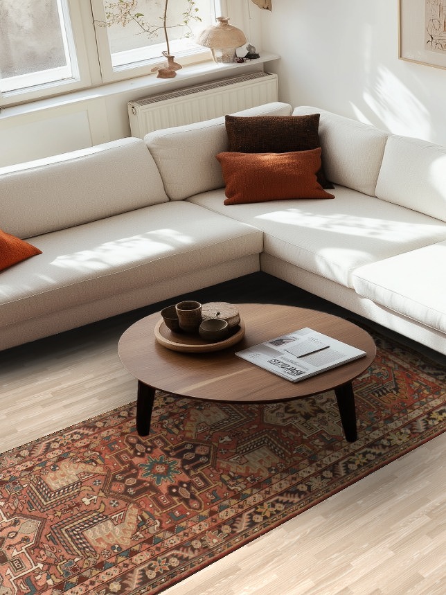 Geometric Heriz Persian Runner Rug 3x11