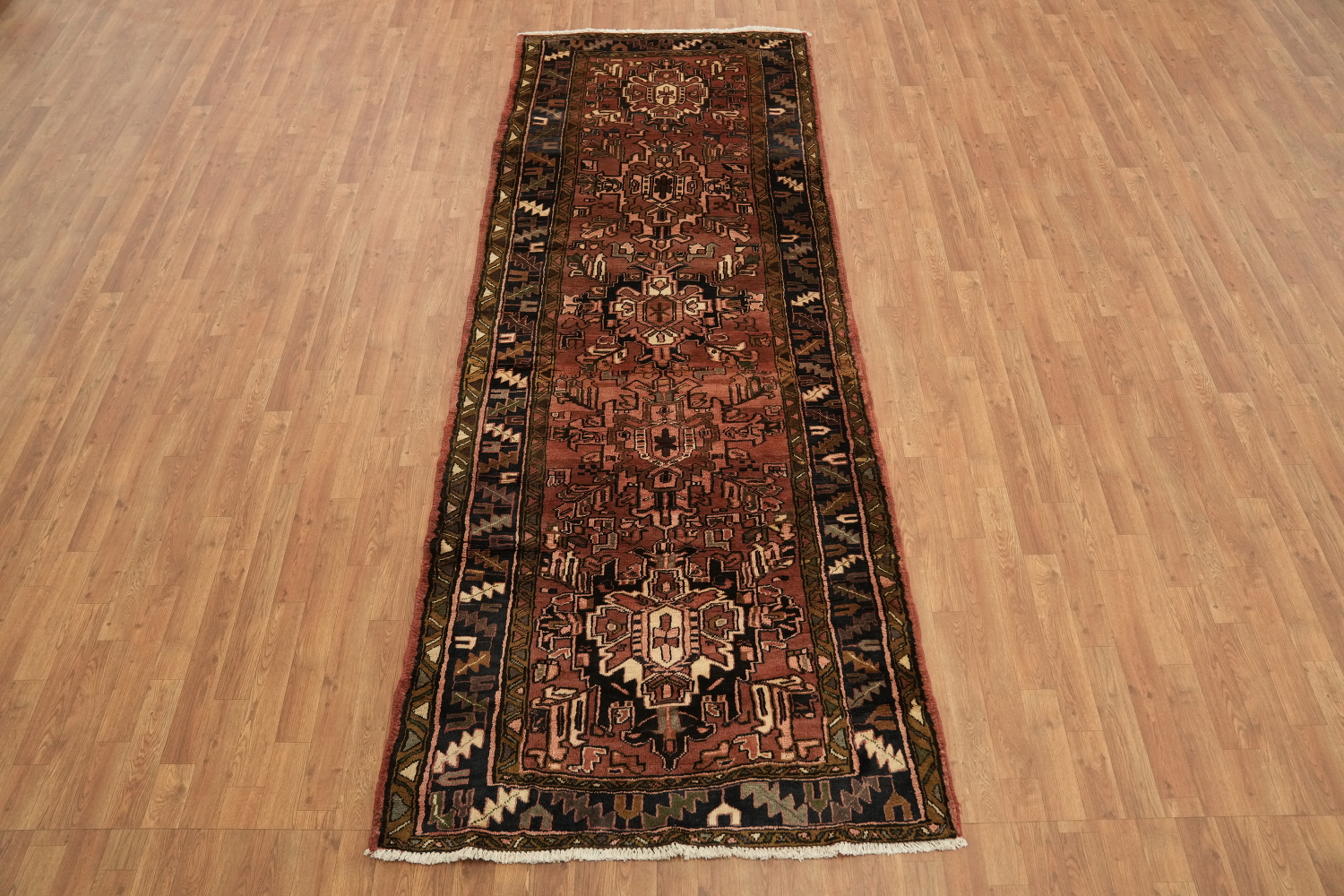 Vintage Heriz Persian Runner Rug 4x10