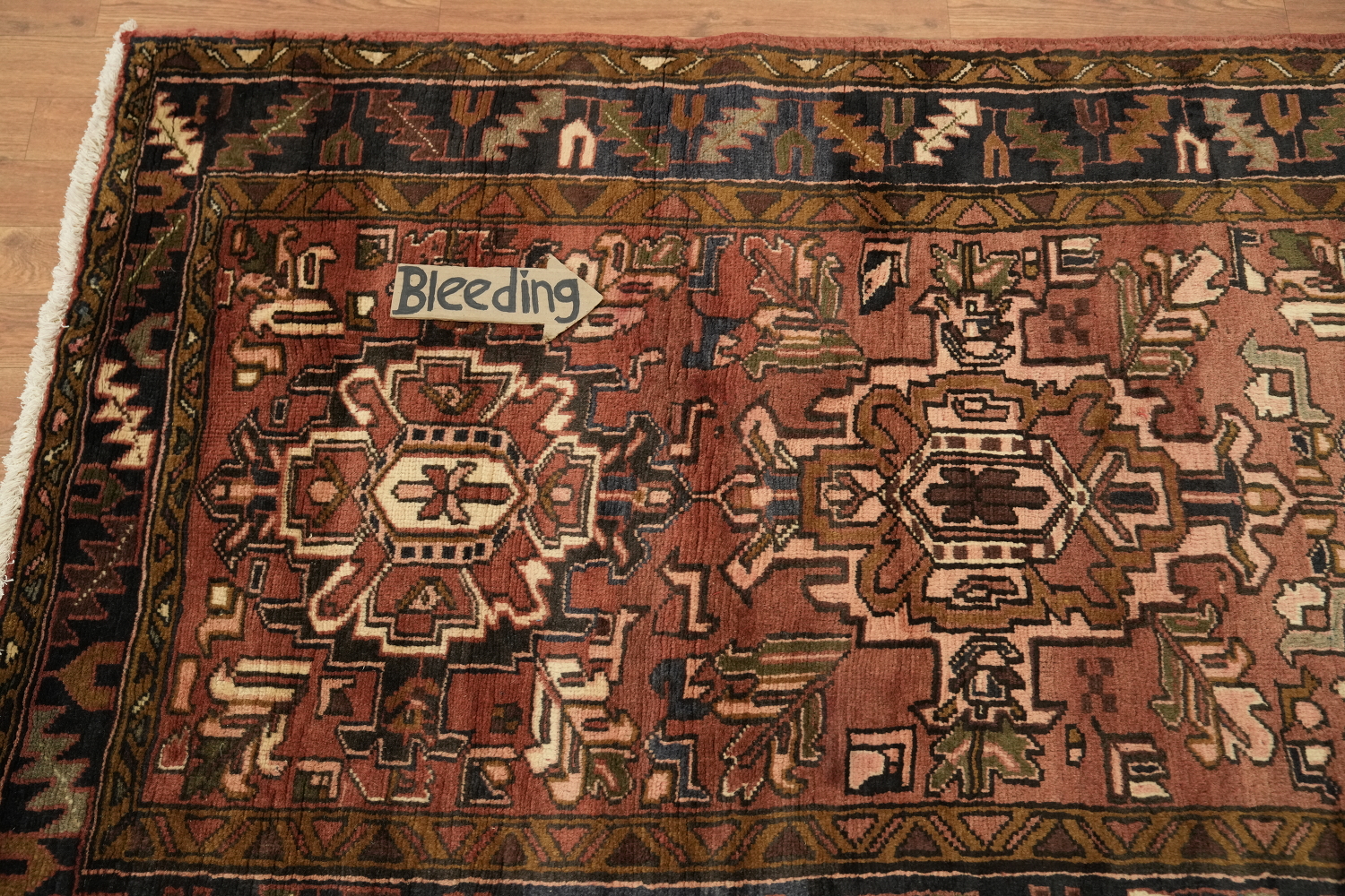Vintage Heriz Persian Runner Rug 4x10