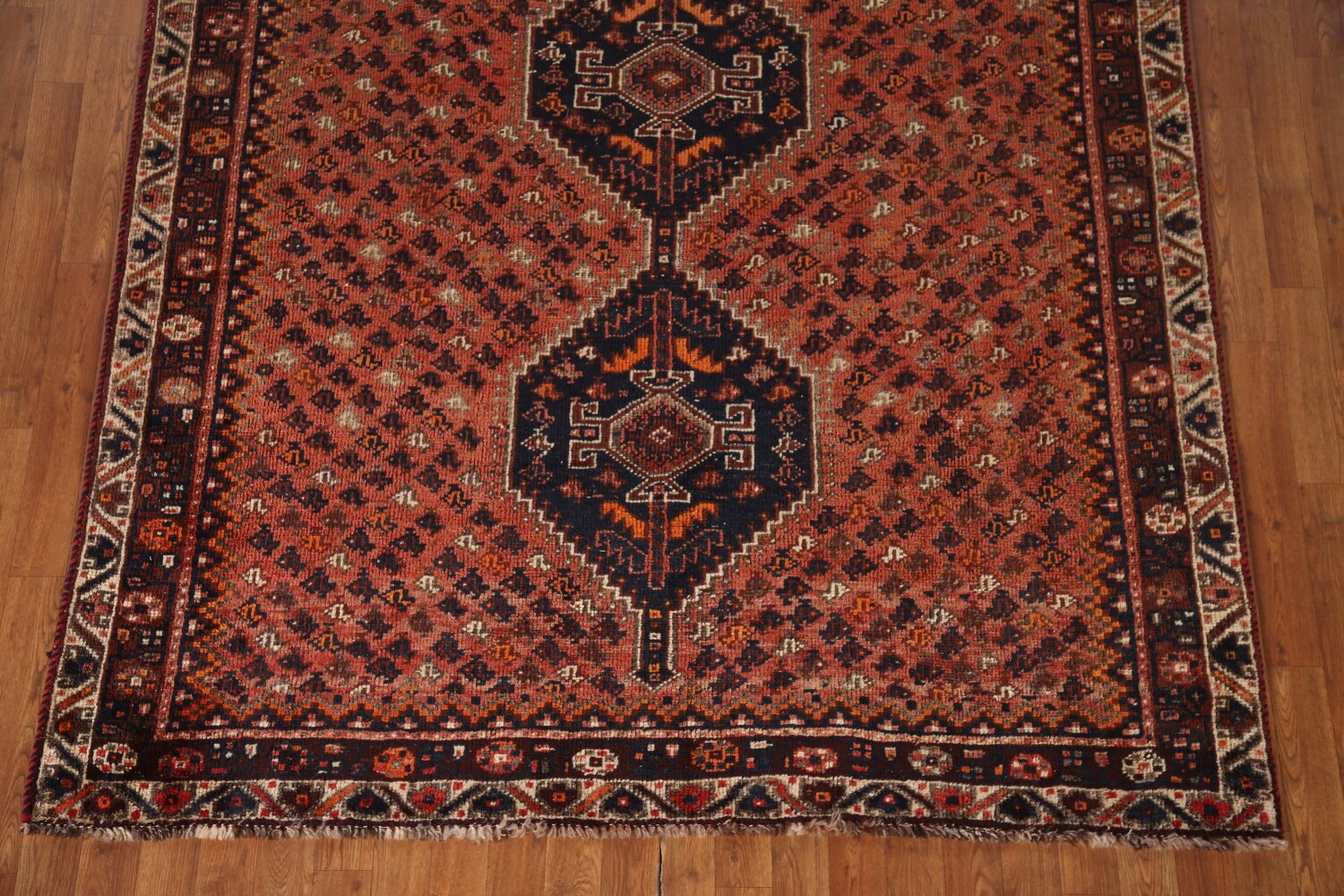 Antique Vegetable Dye Qashqai Persian Area Rug 6x9