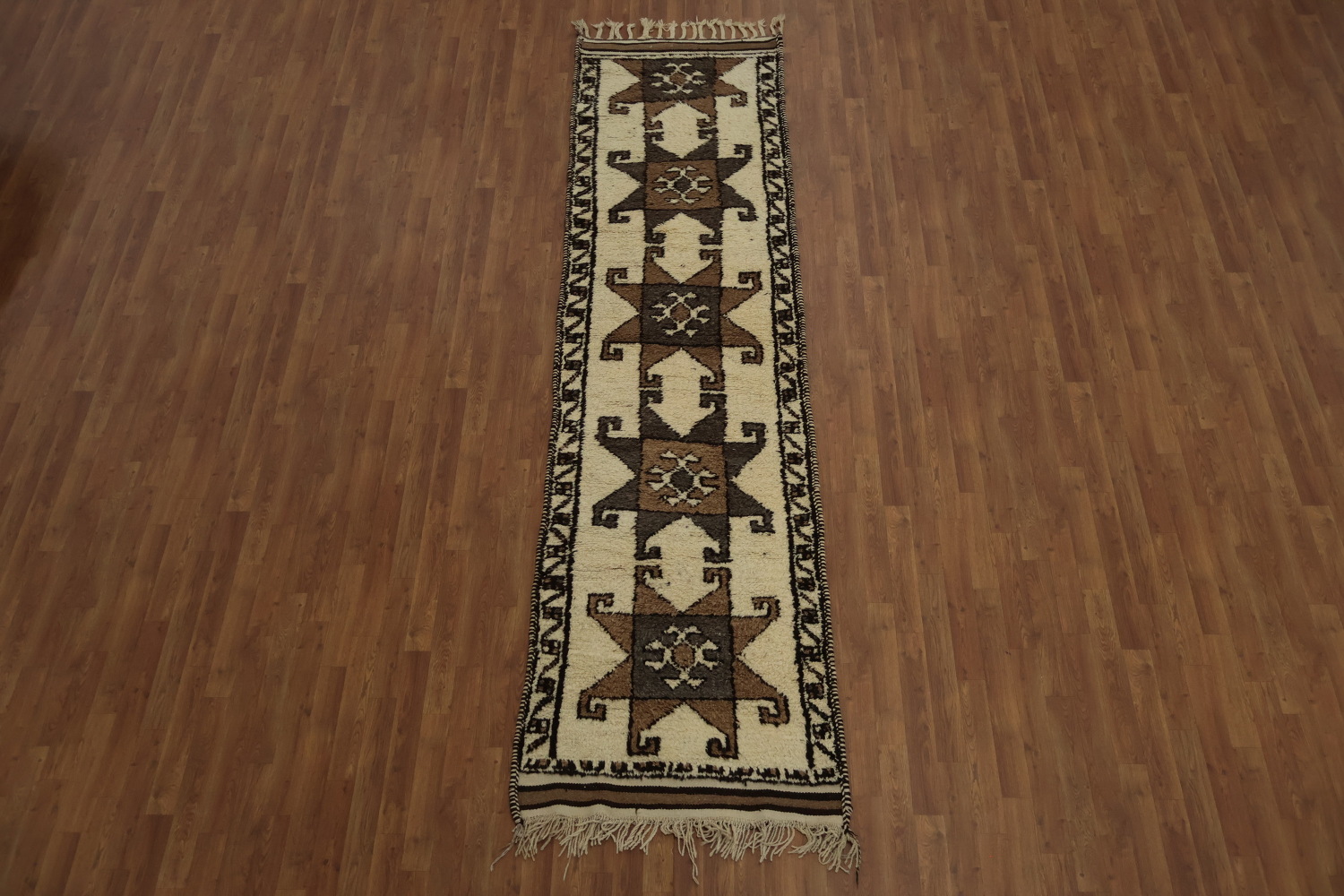Intricate Kurdish Vegetable Dye Runner Rug 3x11 Perfect for Hallway Decor