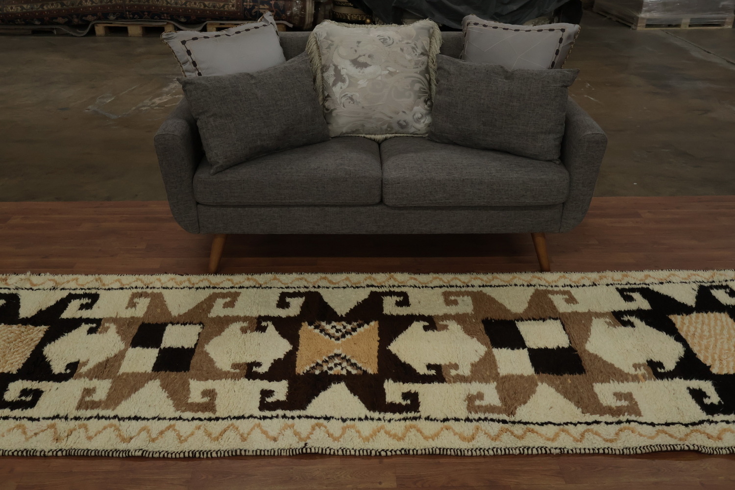 Vegetable Dye Kurdish Wool Turkish Runner Rug 3x11