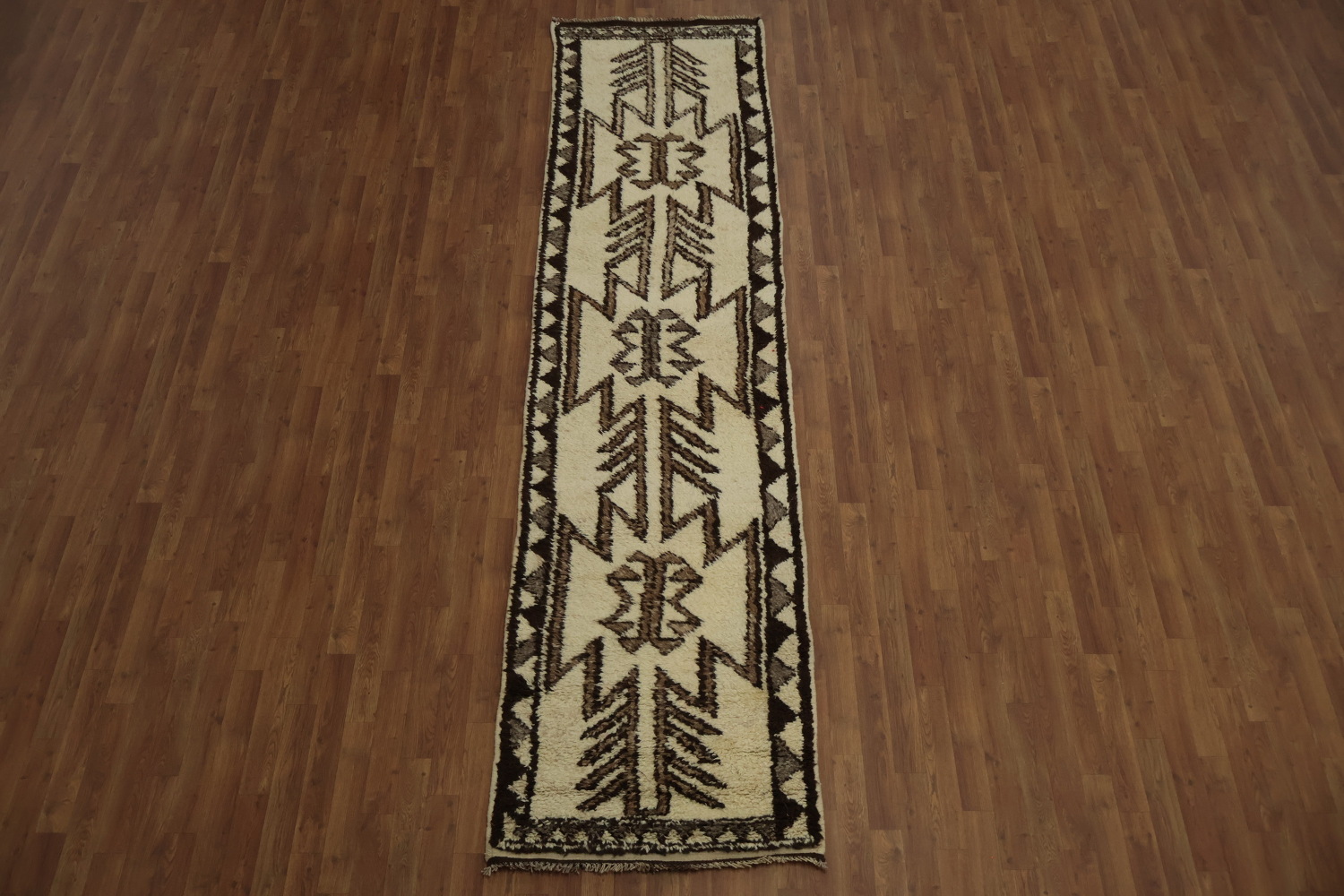 Vegetable Dye Kurdish Oriental Runner Rug 3x12