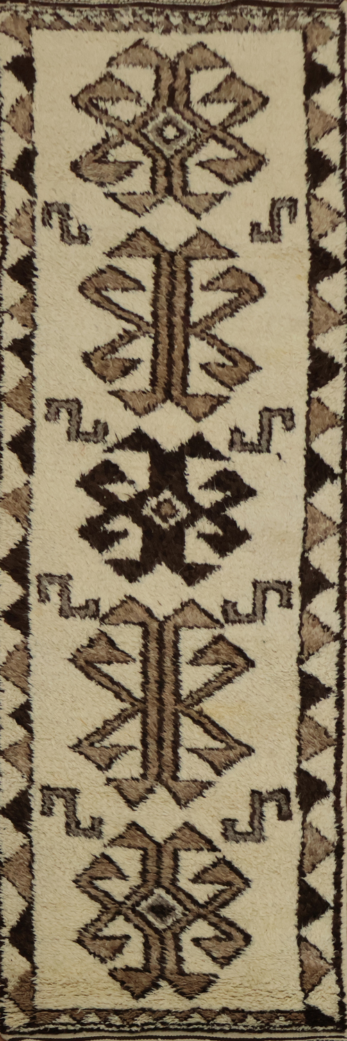 Elegant Natural Dye Kurdish Runner Rug 3x11 with Timeless Design