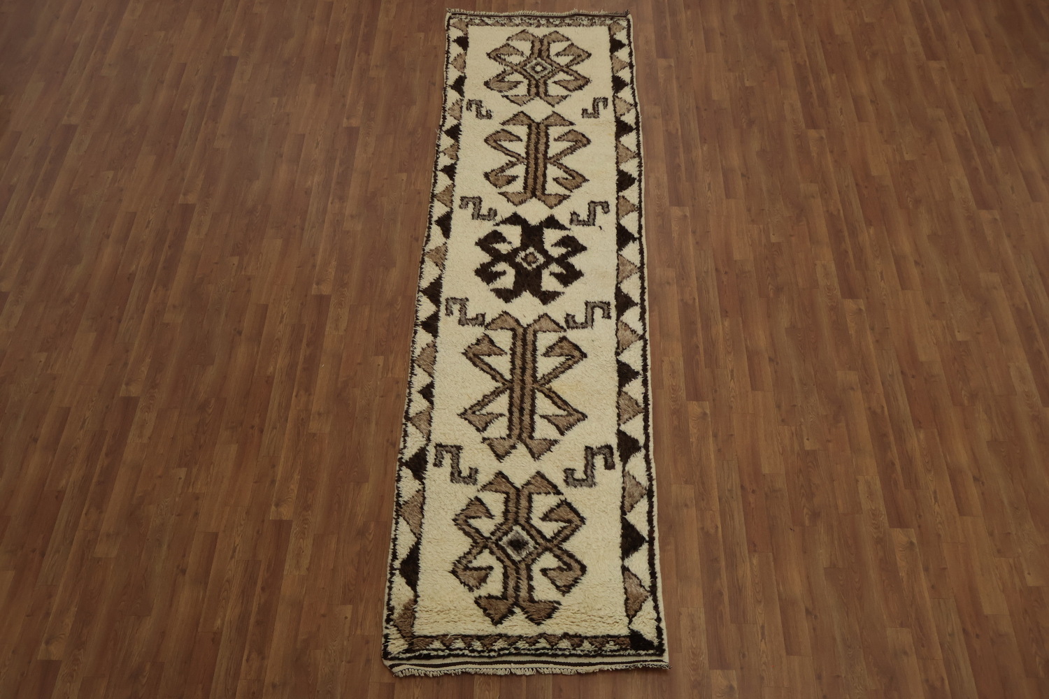 Elegant Natural Dye Kurdish Runner Rug 3x11 with Timeless Design