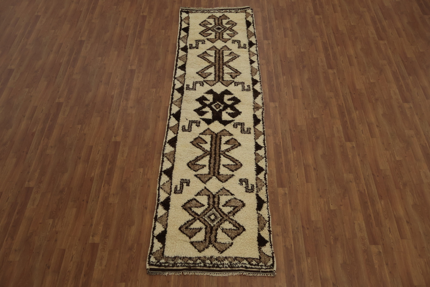 Elegant Natural Dye Kurdish Runner Rug 3x11 with Timeless Design