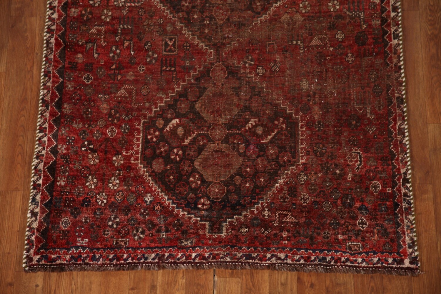 Pre-1900 Antique Qashqai Persian Rug 4x5