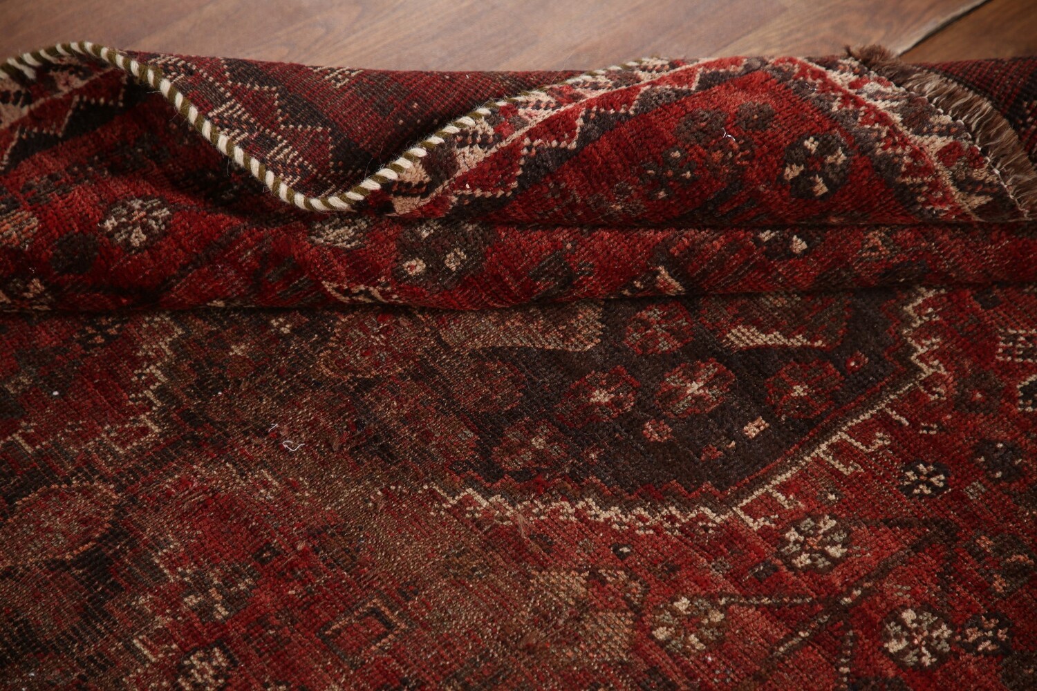 Pre-1900 Antique Qashqai Persian Rug 4x5
