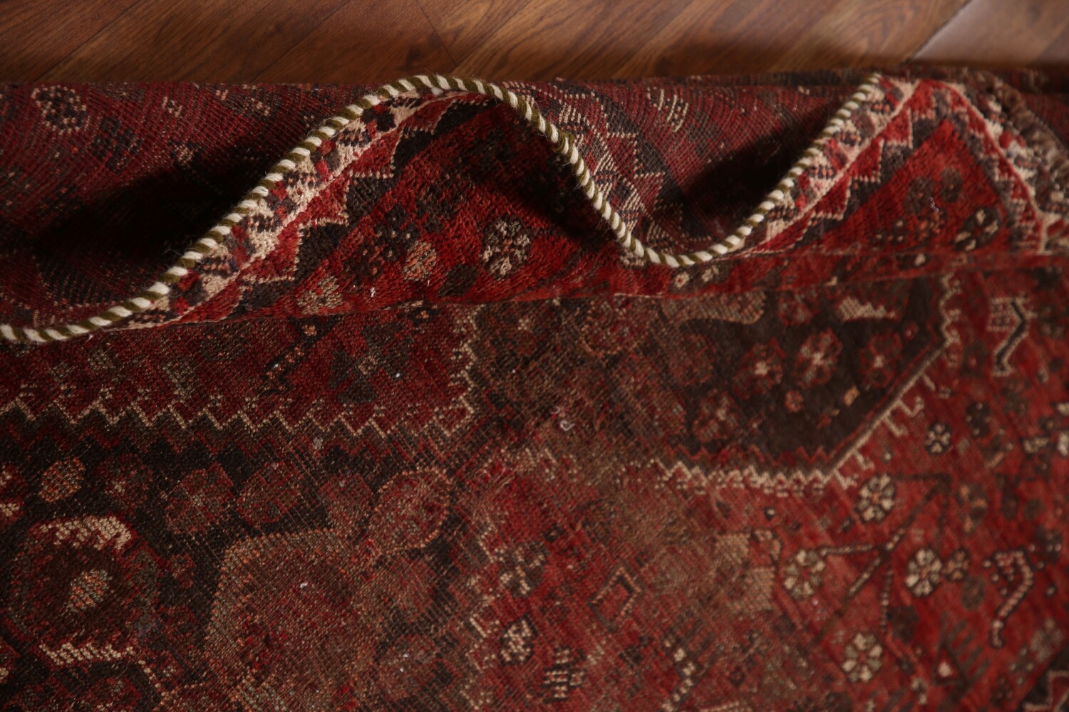 Pre-1900 Antique Qashqai Persian Rug 4x5