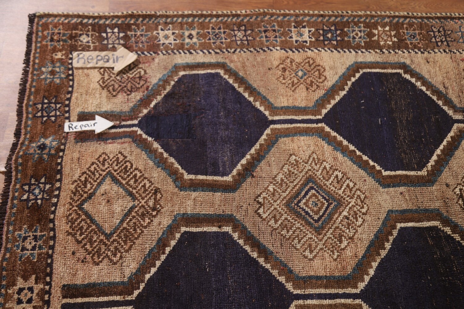 Antique Geometric Lori Persian Rug 4x7